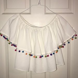Pom Pom off the shoulder top